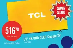 The Brick TCL 55 4K UHD QLED Google TV offer