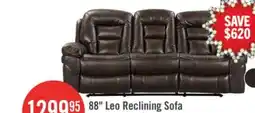 The Brick Leo 87.5 Leather-Look Fabric Reclining Sofa - Walnut Brown offer