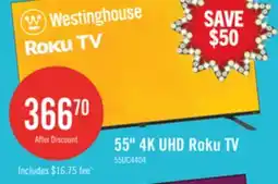 The Brick Westinghouse 55 4K UHD Roku Smart TV offer