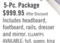 The Brick Ella 5pc Bedroom Set with Panel Bed, Dresser & Mirror, White - Twin Size offer