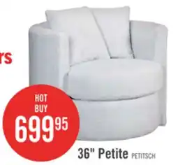 The Brick Made in Canada Petite 36 Chenille Fabric Swivel Cuddler Accent Chair - Teddy Star Grey offer