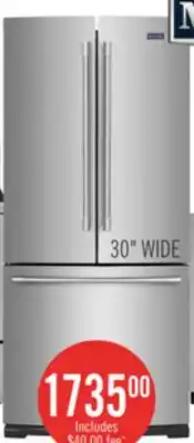 The Brick Maytag 30 19.6 Cu. Ft. French-Door Refrigerator - Fingerprint Resistant Stainless Steel - MFB2055FRZ offer
