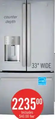 The Brick GE 33 17.5 Cu Ft. French-Door Counter-Depth Refrigerator – Stainless Steel offer