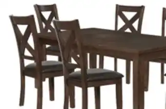 The Brick Talia 7pc Dining Set with Table & 6 Chairs, 60-78W Extension - Grey/Brown offer