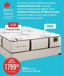 The Brick Stearns & Foster Allianz Luxury Tight Top Firm Queen Mattress Set offer