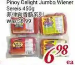 Tone Tai Supermarket Pinoy Delight Jumbo Wiener Sereis offer