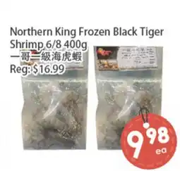 Fresh Palace Supermarket Northern King Frozen Black Tiger Shrimp 6/8 offer