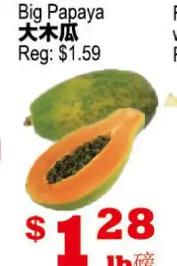 Yuan Ming Supermarket Big Papaya offer
