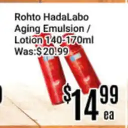 Nations Fresh Foods Rohto HadaLabo Aging Emulsion / Lotion offer