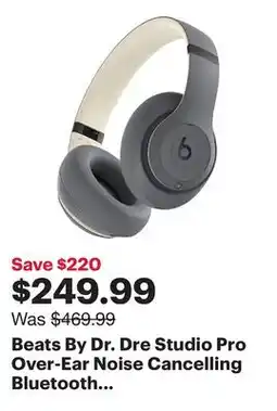 Best Buy Beats By Dr. Dre Studio Pro Over-Ear Noise Cancelling Bluetooth Headphones - Grey - Only at Best Buy offer