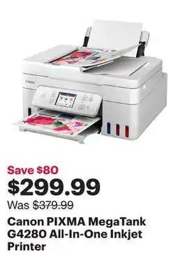 Best Buy Canon PIXMA MegaTank G4280 All-In-One Inkjet Printer offer