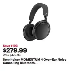Best Buy Sennheiser MOMENTUM 4 Over-Ear Noise Cancelling Bluetooth Headphones - Black offer