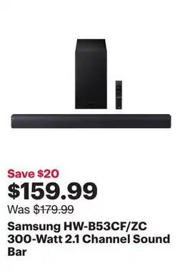 Best Buy Samsung HW-B53CF/ZC 300-Watt 2.1 Channel Sound Bar offer