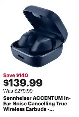 Best Buy Sennheiser ACCENTUM In-Ear Noise Cancelling True Wireless Earbuds - Blue - Only at Best Buy offer
