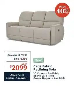 La Z Boy Cade Fabric Reclining Sofa offer