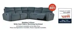 La Z Boy Maddox 5-Piece Wide Seat Fabric Reclining Sectional offer