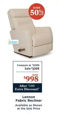 La Z Boy Lennon Fabric Recliner offer