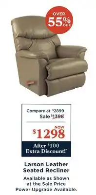 La Z Boy Larson Leather Seated Recliner offer