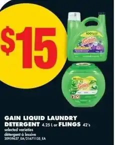 No Frills Gain liquid laundry detergent or flings offer