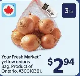 Walmart Your Fresh Market yellow onions offer
