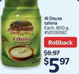 Walmart Al Dayaa tahina offer