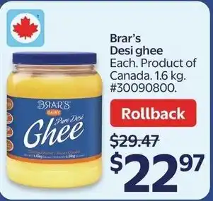 Walmart Brar's Desi ghee offer