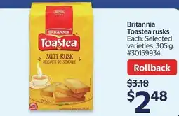 Walmart Britannia Toastea rusks offer