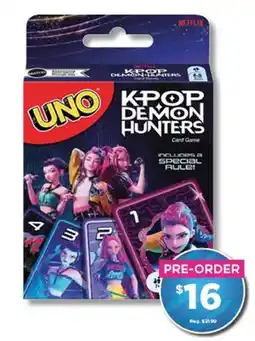 Showcase UNO KPop Demon Hunters Card Game By Mattel offer