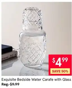 Kitchen Stuff Plus Exquisite Bedside Water Carafe with Glass offer