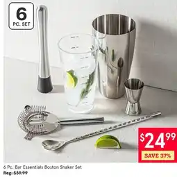 Kitchen Stuff Plus 6 Pc. Bar Essentials Boston Shaker Set offer