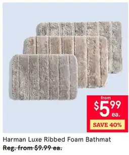 Kitchen Stuff Plus Harman Luxe Ribbed Foam Bathmat offer