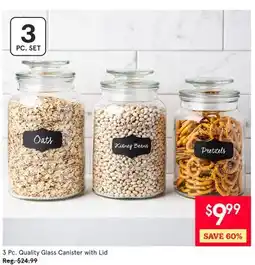 Kitchen Stuff Plus 3 Pc. Quality Glass Canister with Lid offer