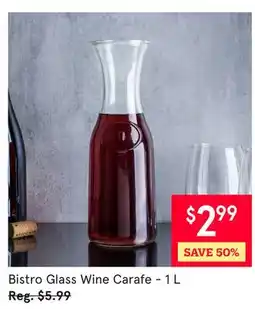Kitchen Stuff Plus Bistro Glass Wine Carafe offer