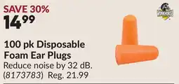 Princess Auto 100 pk Disposable Foam Ear Plugs offer