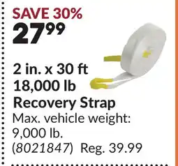 Princess Auto 2 in. x 30 18,000 lb Recovery Strap offer