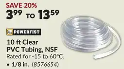 Princess Auto 10 ftClear PVC Tubing, NSF 1/8 in offer