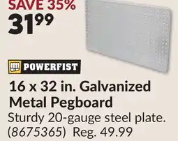 Princess Auto POWERFIST 16 x 32 in. Galvanized Metal Pegboard offer