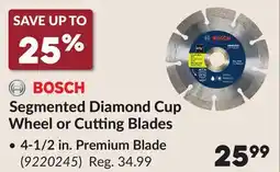 Princess Auto Segmented Diamond Cup Wheel or Cutting Blades 4-1/2 in. Premium Blade offer