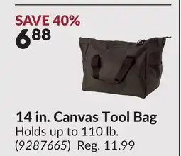 Princess Auto 14 in. Canvas Tool Bag offer