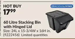Princess Auto 60 Litre Stacking Bin with Hinged Lid offer