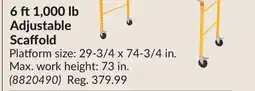 Princess Auto 6 ft1,000 lb Adjustable Scaffold offer