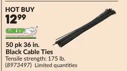 Princess Auto 50 pk 36 in. Black Cable Ties offer