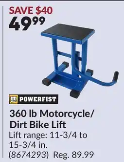 Princess Auto 360 lb Motorcycle/ Dirt Bike Lift offer