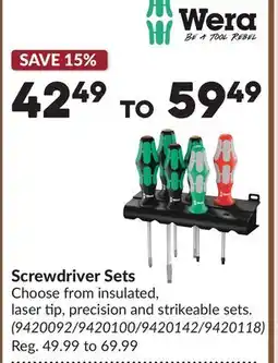 Princess Auto Screwdriver Sets offer