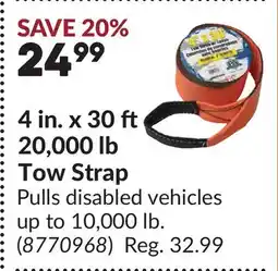 Princess Auto 4 in. x 30 20,000 lb Tow Strap offer
