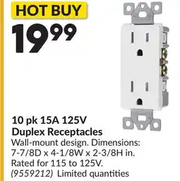 Princess Auto 10 pk 15A 125V Duplex Receptacles offer
