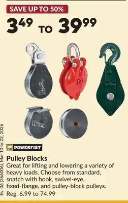 Princess Auto Pulley Blocks offer