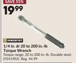 Princess Auto 1/4 in. dr 20 to 200 in.-lb Torque Wrench offer