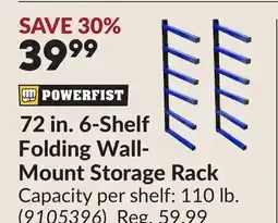 Princess Auto 72 in. 6-Shelf Folding Wall- Mount Storage Rack offer