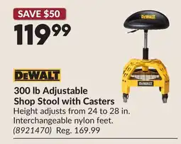 Princess Auto 300 lb Adjustable Shop Stool with Casters offer